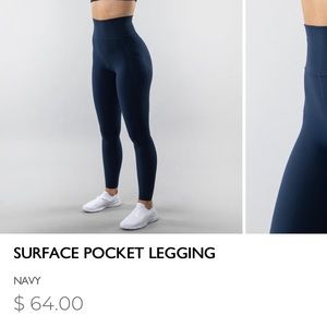 Alphalete Navy Surface Pocket Legging. Size M.